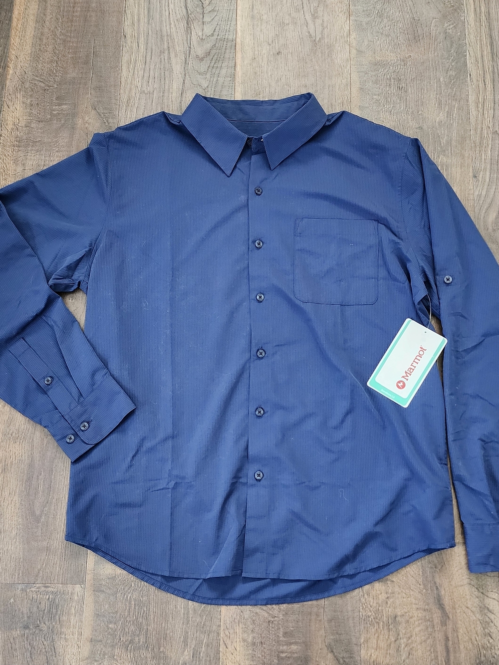 Marmot Men's Long-Sleeve Button-Down Shirt in Deep Navy